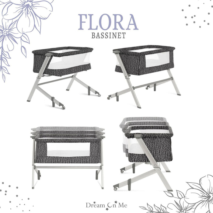 Dream On Me Flora Bassinet, Black and White