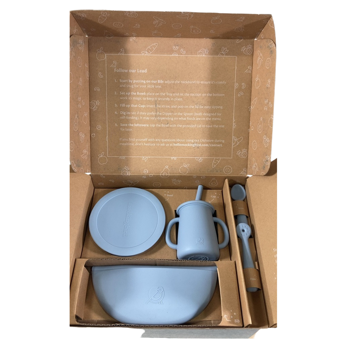Shop Mockingbird Early Eaters Dishware Set, Sky Blue at GoodBuy Gear