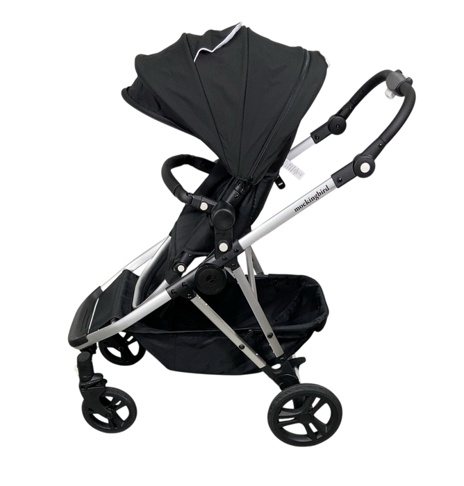 Shop Mockingbird Single to Double 2.0 Stroller, 2024, Black, Silver With Black Leather, Watercolor Drops at GoodBuy Gear