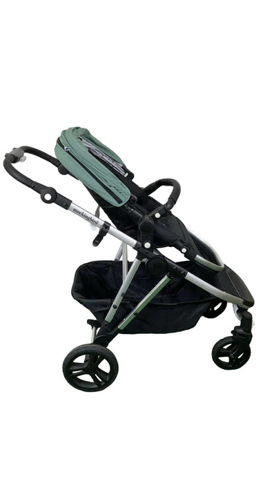 Mockingbird Single to Double 2.0 Stroller, 2025, Sage, Silver With Black Leather, Watercolor Drops