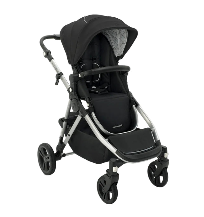 Mockingbird Single to Double 2.0 Stroller, Black, Windowpane, Silver With Black Leather, 2025
