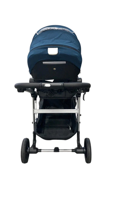 Mockingbird Single to Double 2.0 Stroller, 2025, Sea, Silver With Black Leather, Windowpane