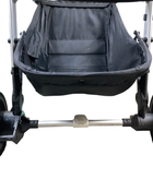 used Mockingbird Single to Double Stroller with 2nd Seat, 2023, Black, Watercolor Drops And WindowPane, Silver with Black Leather