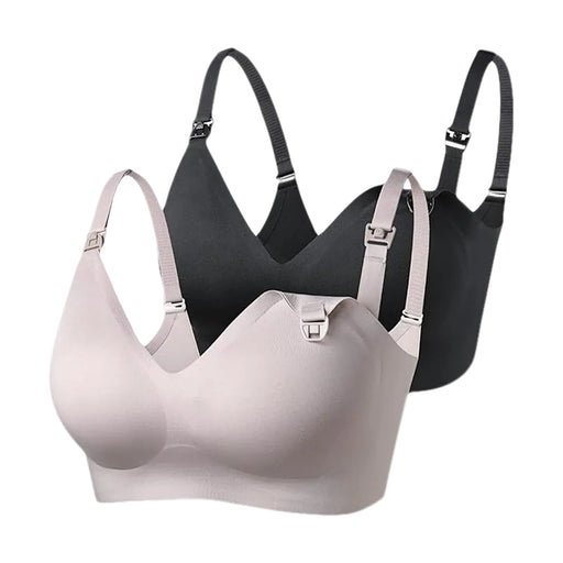 Shop Momcozy Ultra Soft & Omni Maternity Nursing Bra (2 Pack), Large, Black/Brown at GoodBuy Gear