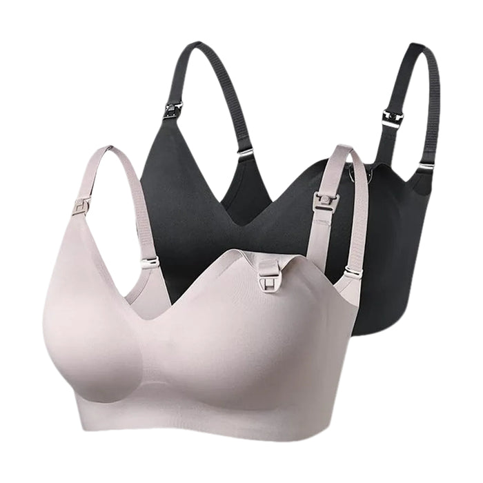 Shop Momcozy Ultra Soft & Omni Maternity Nursing Bra (2 Pack), Large, Black/Brown at GoodBuy Gear