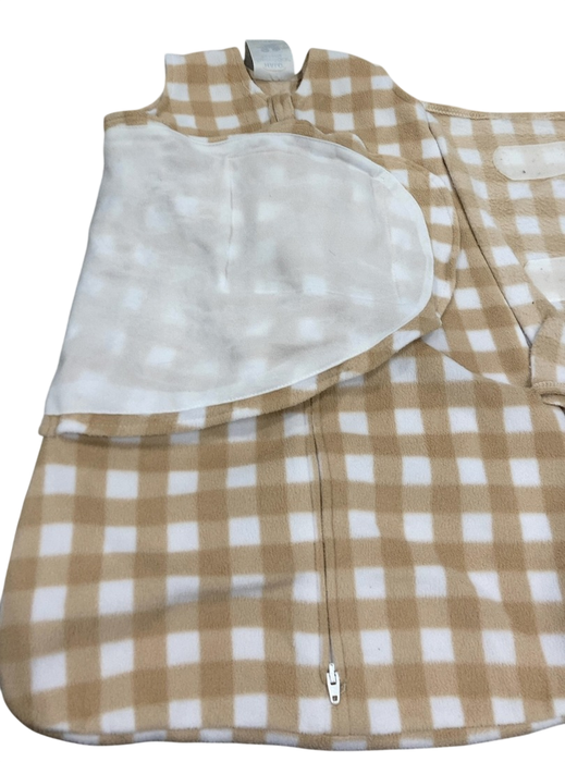 Shop Halo Micro-Fleece Swaddle, Gingham Tan, Newborn at GoodBuy Gear
