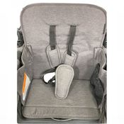 Shop Wonderfold W2 Luxe Multifunctional Double Stroller Wagon, 2024, Black Frame with Brown Handlebar, Charcoal Gray Fabric at GoodBuy Gear