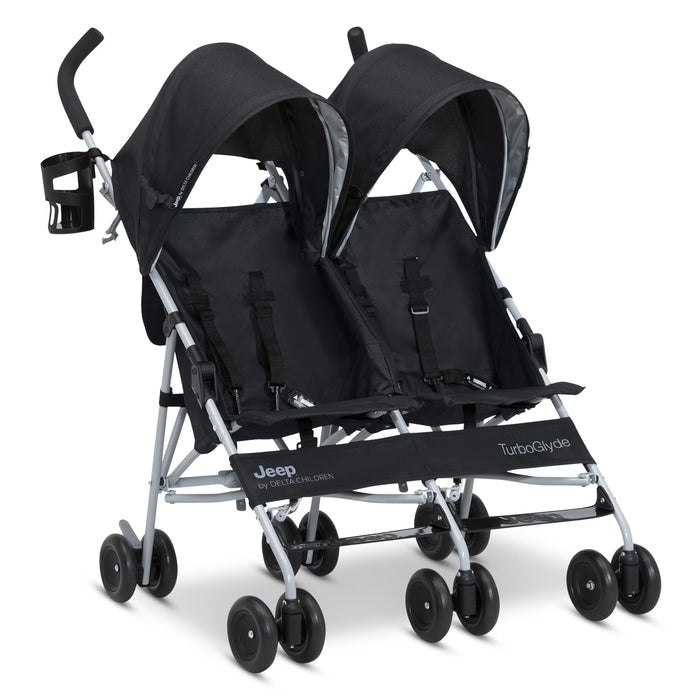 Delta Children Jeep TurboGlyde Side by Side Double Stroller, 2025, Black 2454