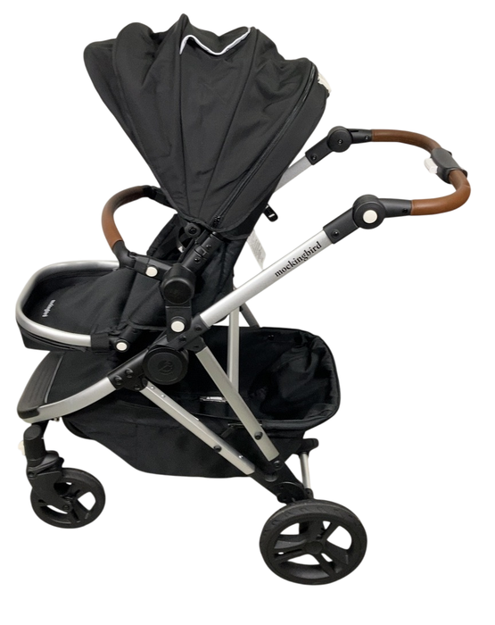 Shop Mockingbird Single 2.0 Stroller, 2024, Black, Silver With Penny Leather, Windowpane at GoodBuy Gear