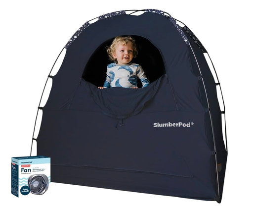Shop SlumberPod 3.0 Sleep Canopy with Fan, Navy with Night Sky Accents at GoodBuy Gear