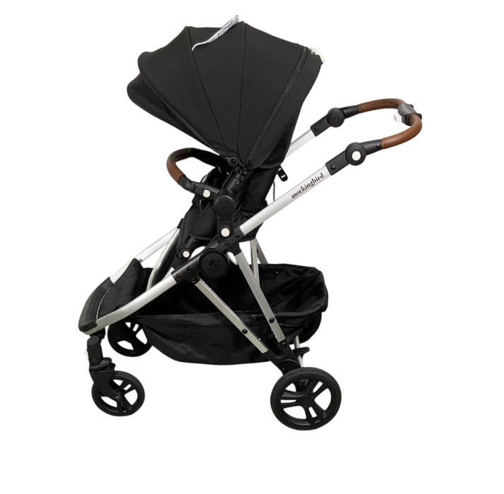 Shop Mockingbird Single to Double 2.0 Stroller, 2024, Black, Silver With Penny Leather, Windowpane at GoodBuy Gear