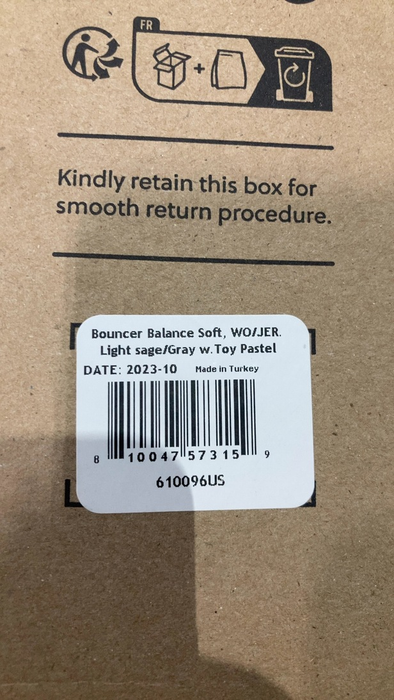 Shop BabyBjorn Bouncer Balance Bundle With Toy Bar, Light Gray Frame, Light Sage/Gray, Pastel Googly Eyes at GoodBuy Gear