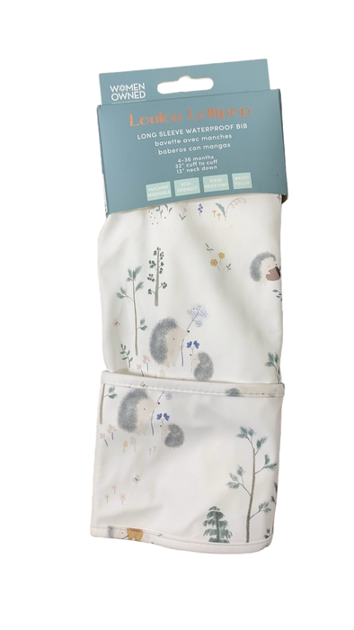 Shop LouLou Lollipop Long Sleeve Waterproof Bib, Hedgehogs at GoodBuy Gear