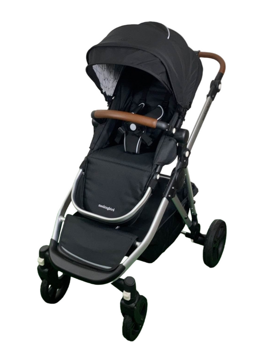 Shop Mockingbird Single to Double 2.0 Stroller, Black, Windowpane, Silver With Penny Leather, 2024 at GoodBuy Gear