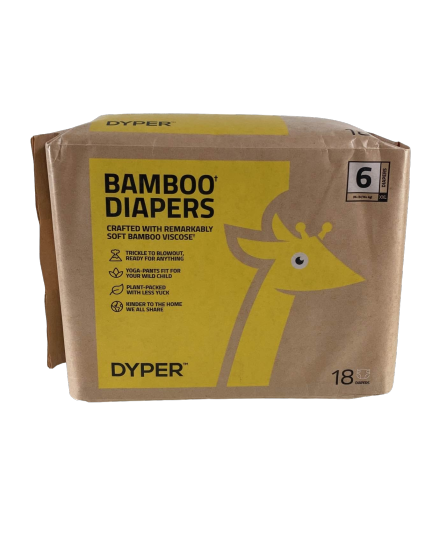 DYPER Bamboo Diapers, Size 6, 18 count