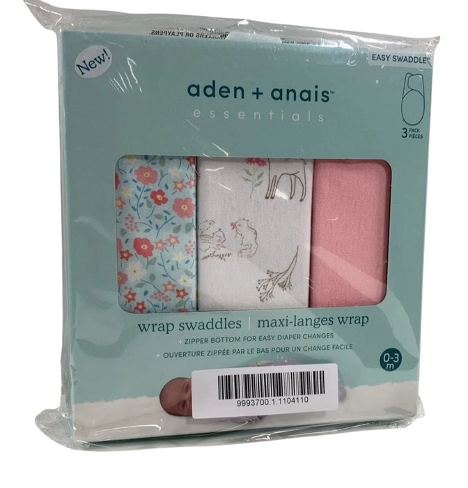 Aden + Anais Essentials Easy Wrap Swaddle, 3 Pack, 0-3 Months, Fairy Tale Flowers