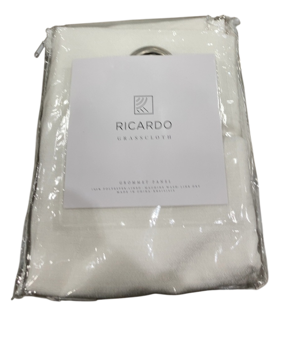 Shop Ricardo Trading Grasscloth Window Panel Curtains, 54"Wx45"L, Wand, White at GoodBuy Gear