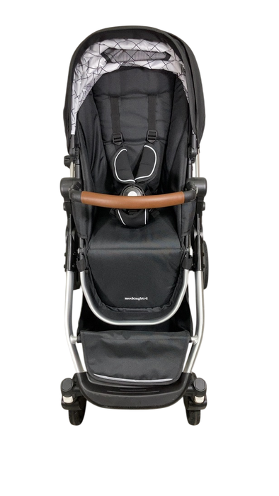 Shop Mockingbird Single to Double 2.0 Stroller, 2024, Black, Silver With Penny Leather, Windowpane at GoodBuy Gear
