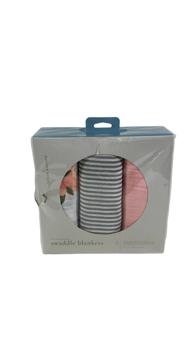 Shop Little Unicorn Cotton Muslin Swaddles 3-Pack, Watercolor Roses at GoodBuy Gear
