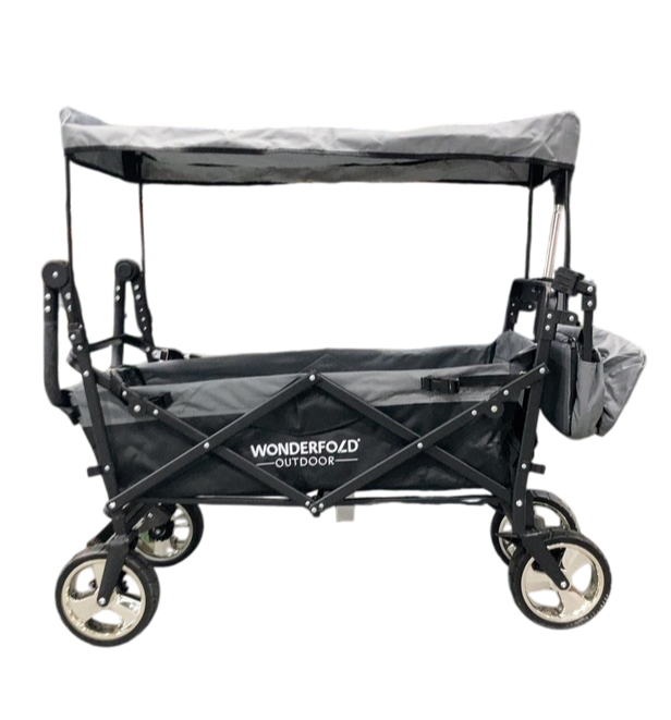 Shop Wonderfold S4 Push & Pull Premium Utility Folding Wagon with Canopy, Black, S Series at GoodBuy Gear