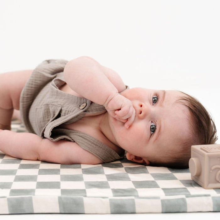 Toki Kids Checker Matcha Organic Cotton Cover