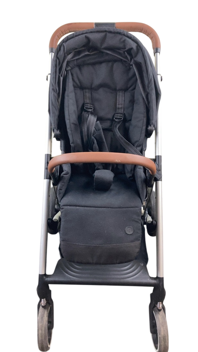 Shop Cybex Balios S Lux Stroller, 2020, Deep Black, Silver with Brown Leather at GoodBuy Gear