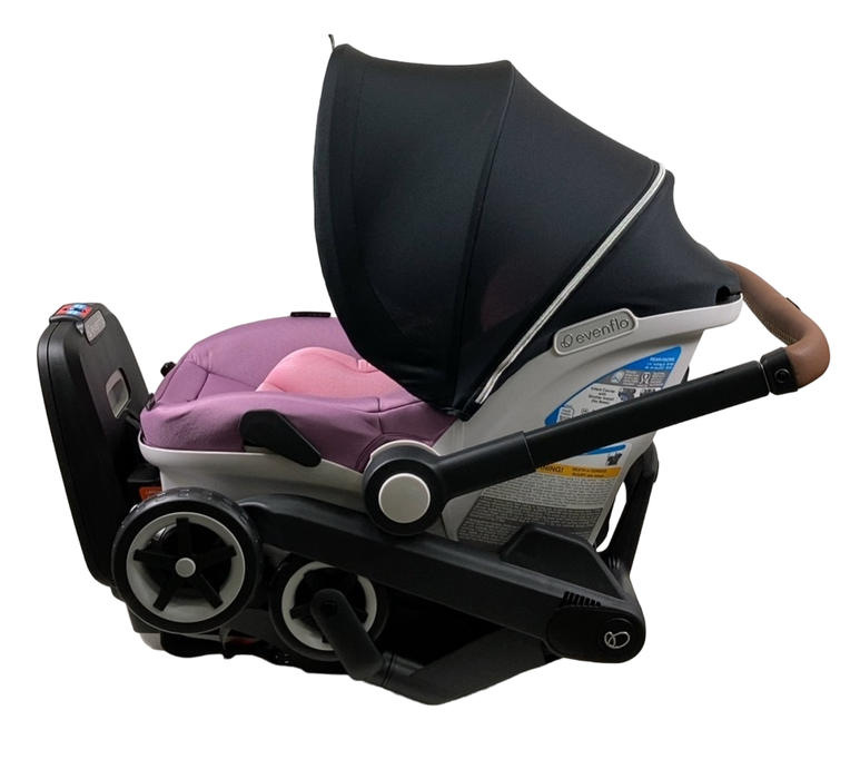 Shop Evenflo Gold Shyft Dual Ride Infant Car Seat Stroller Combo, 2024, Opal Pink, with Carryall Storage and Extended Canopy at GoodBuy Gear