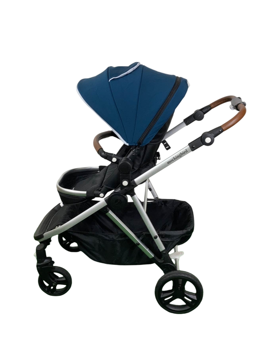 secondhand Mockingbird Single to Double Stroller, 2022, Silver with Penny Leather, Windowpane, Sea