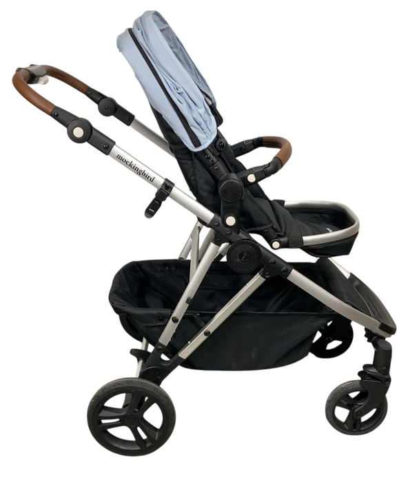 Shop Mockingbird Single to Double 2.0 Stroller, 2024, Silver With Penny Leather, Sky, Watercolor Drops at GoodBuy Gear