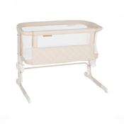 Shop Baby Delight Beside Me Dreamer Bassinet & Bedside Sleeper, Tan Linen Stripe at GoodBuy Gear