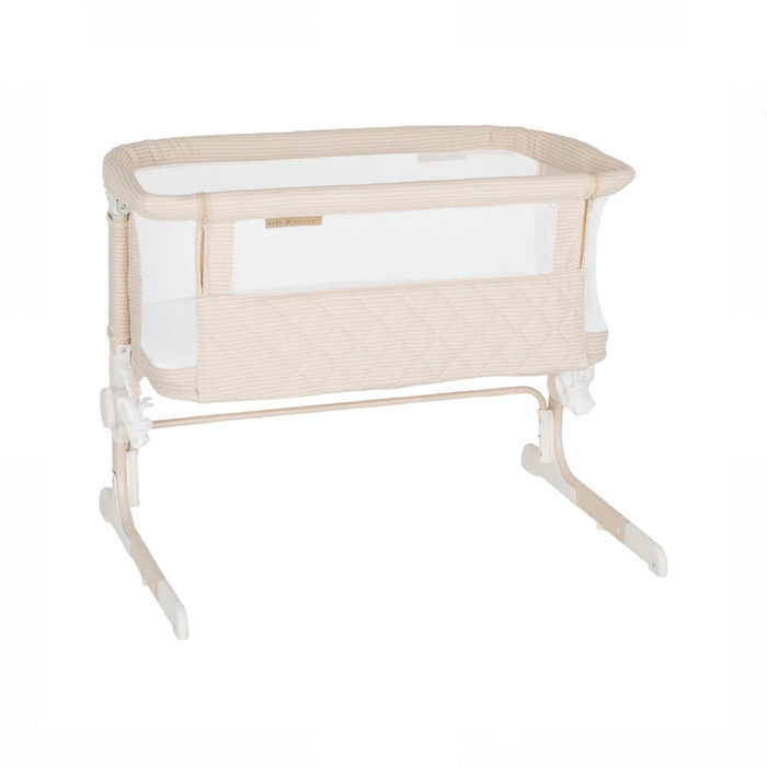 Shop Baby Delight Beside Me Dreamer Bassinet & Bedside Sleeper, Tan Linen Stripe at GoodBuy Gear