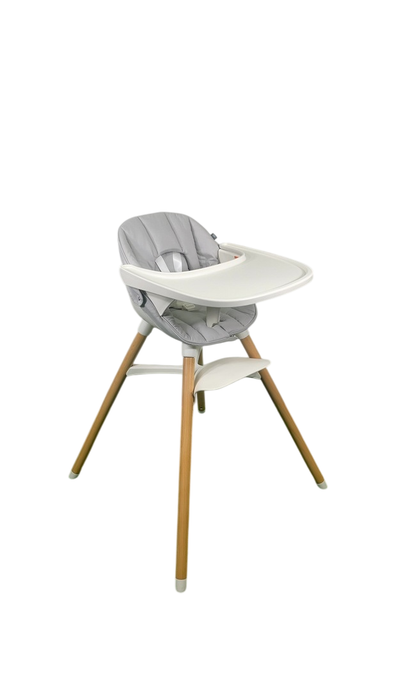 Shop Lalo High Chair with Infant Kit, Coconut, Grey Multi, Natural Wood at GoodBuy Gear