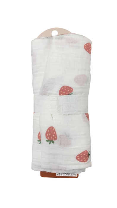 Shop Lulujo Muslin Swaddle Blanket, Strawberry at GoodBuy Gear