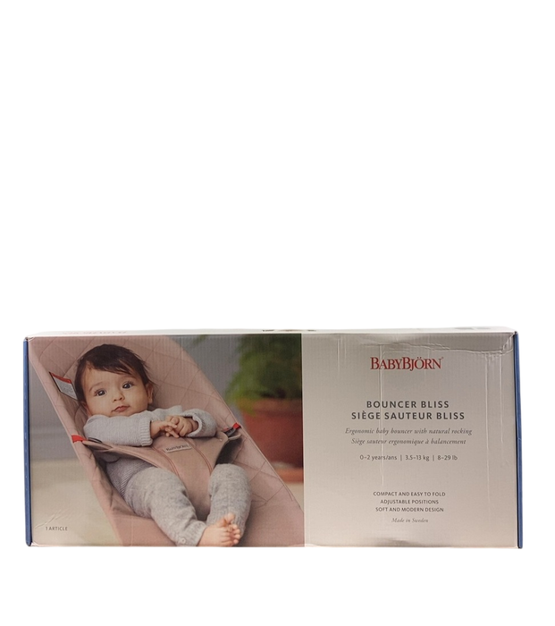 Shop BabyBjorn Bouncer Bliss, Dark Gray Frame, Sand Gray Cotton Classic Quilt at GoodBuy Gear