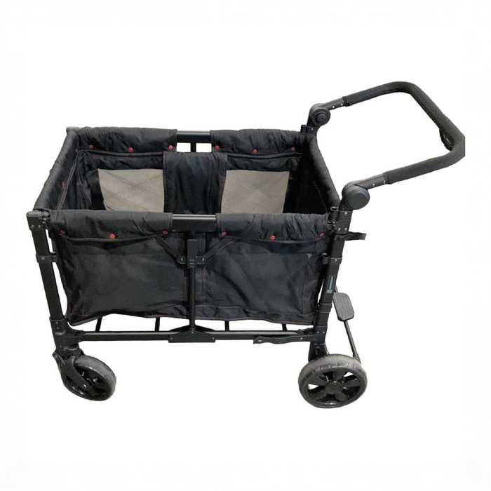 Shop Wonderfold W4 Elite Stroller Wagon, 2025, Black with Red Stitching at GoodBuy Gear