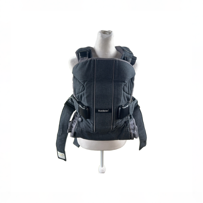Shop BabyBjorn Baby Carrier One, Denim Grey/Dark Grey Woven Mix at GoodBuy Gear
