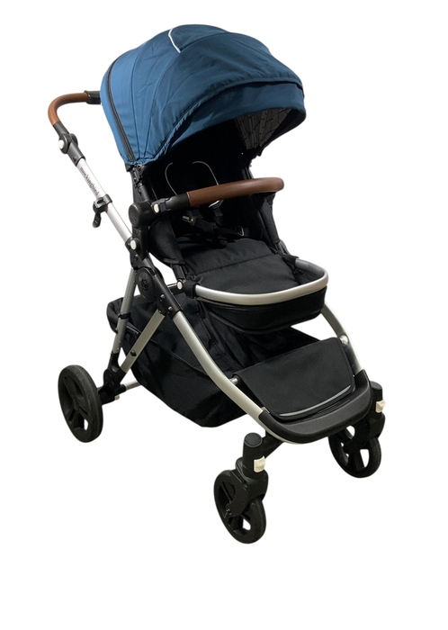 Shop Mockingbird Single to Double 2.0 Stroller, 2024, Sea, Silver With Penny Leather, Windowpane at GoodBuy Gear