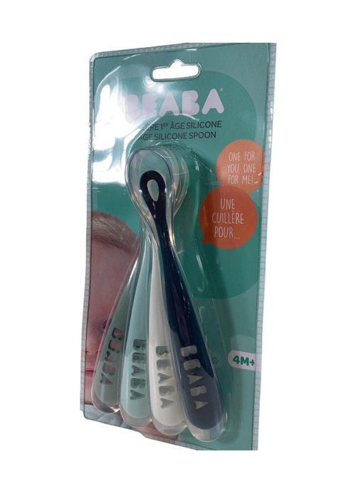 Beaba First Stage Silicone Spoons, Rain