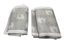 Shop Breathable Baby Mesh Crib Liner, Full Size/4 Sides, Grey Elephants at GoodBuy Gear
