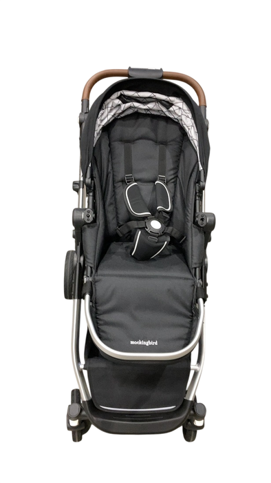 Shop Mockingbird Single to Double 2.0 Stroller, 2025, Black, Silver With Penny Leather, Windowpane at GoodBuy Gear