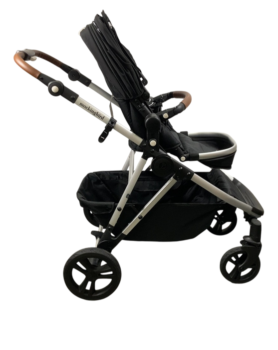 Shop Mockingbird Single to Double 2.0 Stroller, 2024, Black, Silver With Penny Leather, Windowpane at GoodBuy Gear