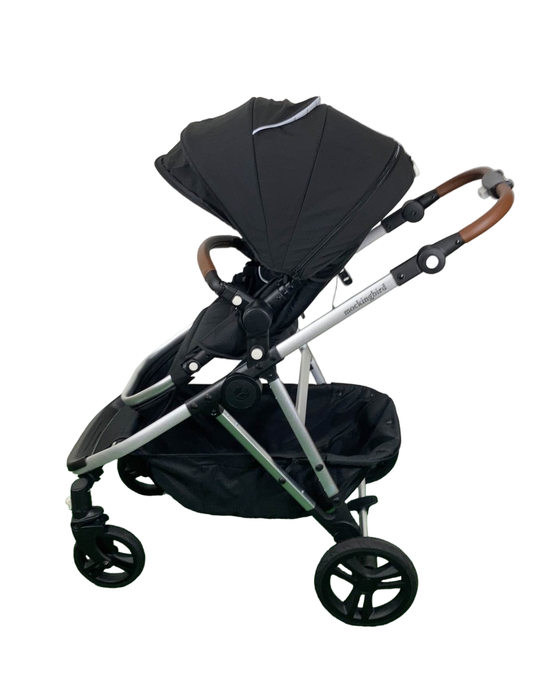 secondhand Mockingbird Single to Double Stroller, Silver with Penny Leather, Windowpane, Black , 2024