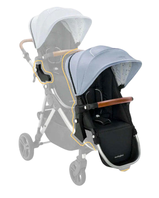 Shop Mockingbird 2nd Seat Kit 2.0, Sky, Watercolor Drops, Silver With Penny Leather at GoodBuy Gear