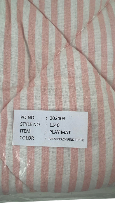 Shop Louelle Quilted Playmat, Palm Beach Pink Stripe, Square at GoodBuy Gear