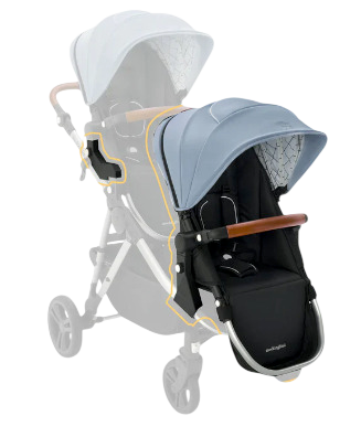 Shop Mockingbird 2nd Seat Kit 2.0, Silver With Penny Leather, Sky, Windowpane at GoodBuy Gear