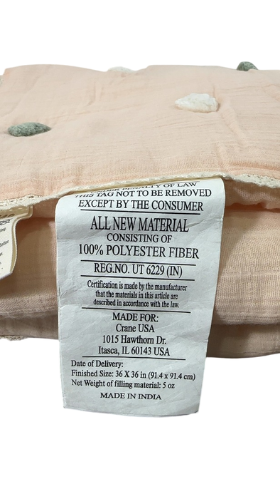 Shop Crane Baby Quilted Blanket, Parker Pom Pom Pink at GoodBuy Gear