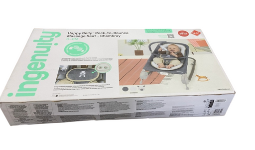 Shop Ingenuity Happy Belly Rock-to-Bounce Massage Seat, Chambray at GoodBuy Gear