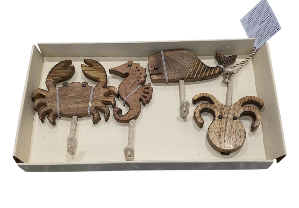 Shop Crane Baby Wooden Wall Hooks Set, Sea Life at GoodBuy Gear
