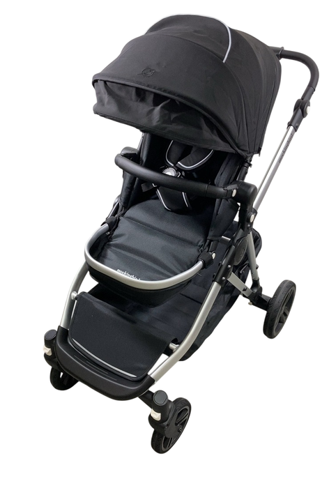 Shop Mockingbird Single to Double 2.0 Stroller, 2024, Black, Silver With Black Leather, Windowpane at GoodBuy Gear
