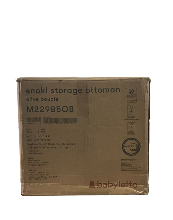 Shop Babyletto Enoki Storage Ottoman, Olive Boucle at GoodBuy Gear